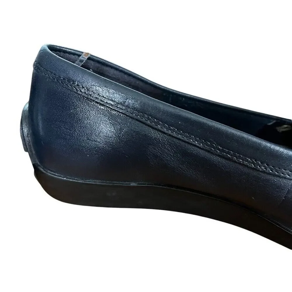 Enzo Angiolini Helene Womens Navy Square Toe Preppy Acedemia Flats Shoes 7
